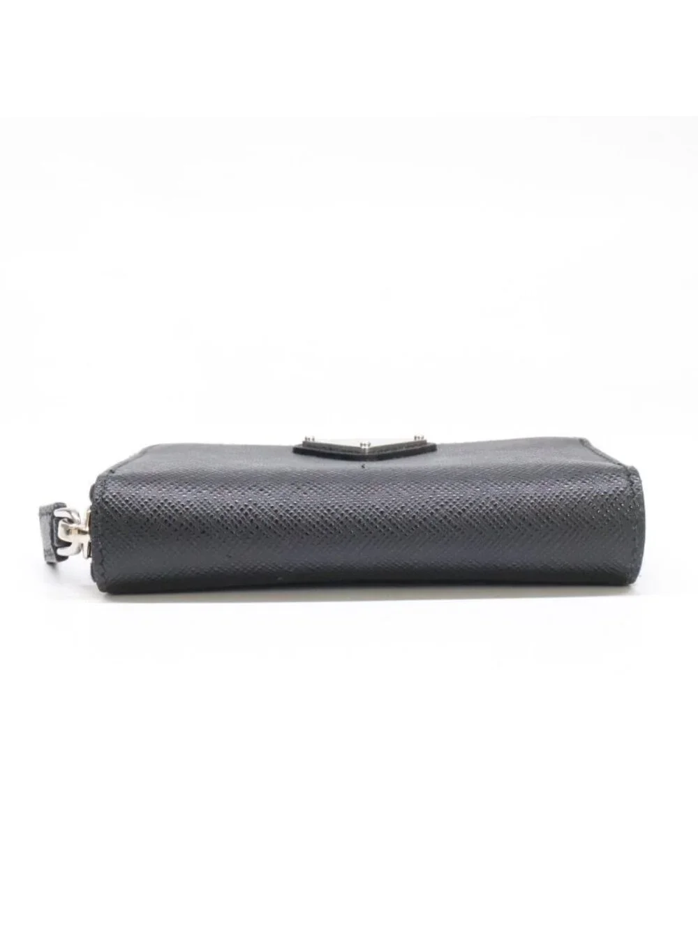 Prada 2 Triangle Coin Purse Black